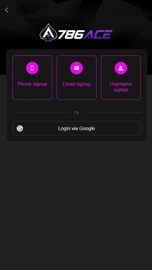 786Ace Game Register and login