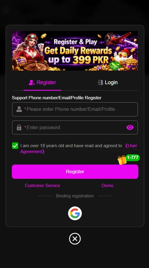 786Ace Game Regiser