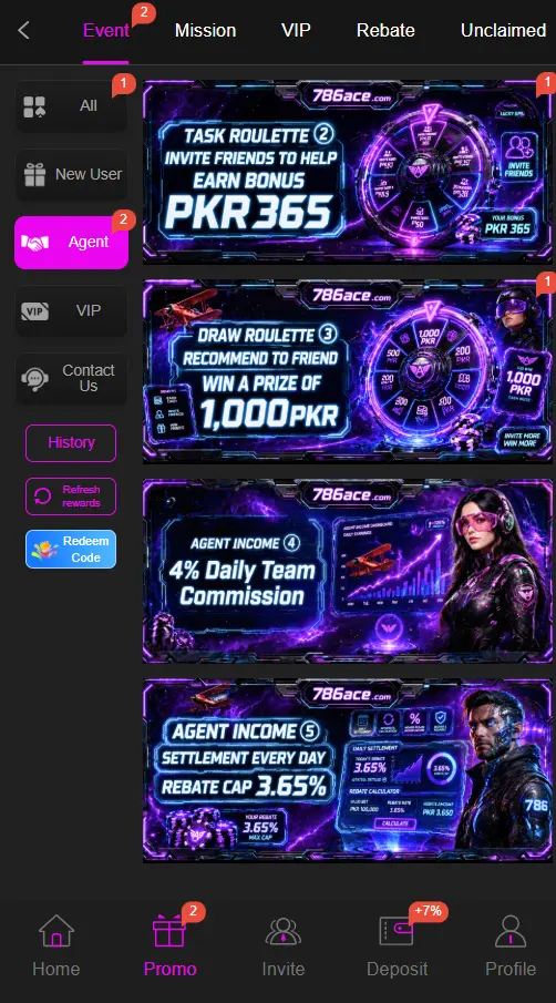 786Ace Game Bonuses